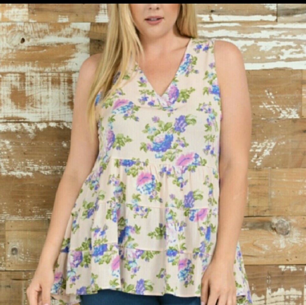 ➕ Floral Tiered Tank Top